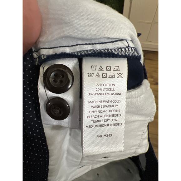 NWT Savile Row Company men’s navy blue flat front pants size 34x30 - Picture 5 of 5